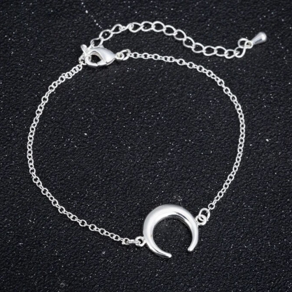 Silver Crescent Moon Bracelet